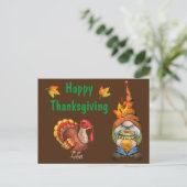 Prettig Gnome voor Thanksgiving Briefkaart (Staand voorkant)