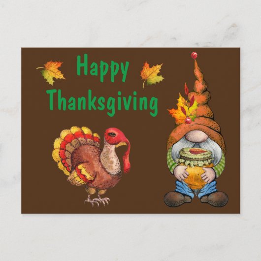 Prettig Gnome voor Thanksgiving Briefkaart (Voorkant)