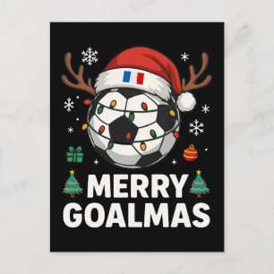 Prettig Goalmas Frankrijk - Grappig Voetbal Kerstm Briefkaart