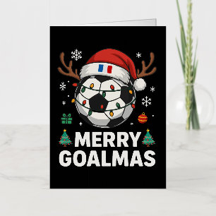 Prettig Goalmas Frankrijk - Grappig Voetbal Kerstm Folie Feestdagenkaart