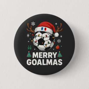 Prettig Goalmas Frankrijk - Grappig Voetbal Kerstm Ronde Button 5,7 Cm