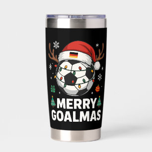 Prettig Goalmas - Grappig Voetbal Kerstfeest Geïsoleerde Drinkbeker