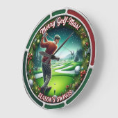 Prettig Golf-Kerst Vakantie Golf Grote Klok (Hoek)