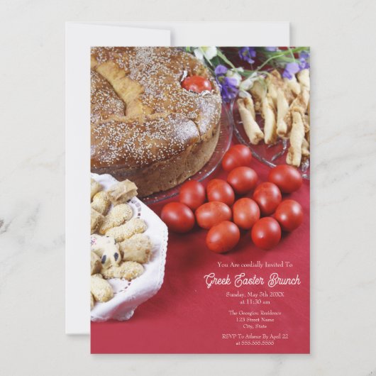 Prettig Grieks Pasen met Tsoureki-broodkaart Kaart (Voorkant)