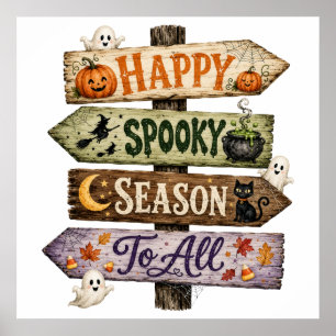 Prettig Griezelig Seizoen Voor Alle Halloween Poster