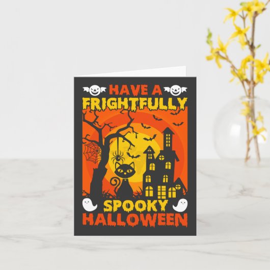 Prettig griezelige Halloween Kaart (Gele Bloem)