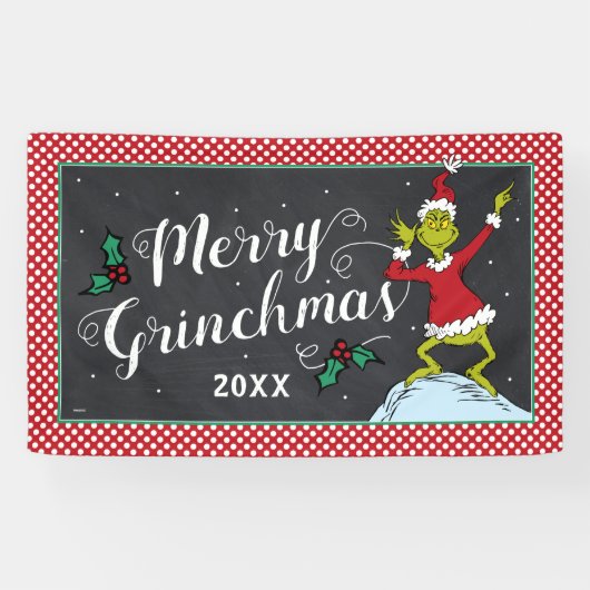Prettig Grinchmas | Grinch Feestje Spandoek (Horizontaal)