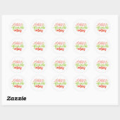 Prettig Grinchmas Modern en Trendy Kerstmis  Ronde Sticker (Vel)