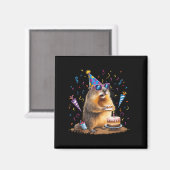 Prettig Groundhog-dag 12 feb grondhoeder met verja Magneet (Voorkant / Achterkant)