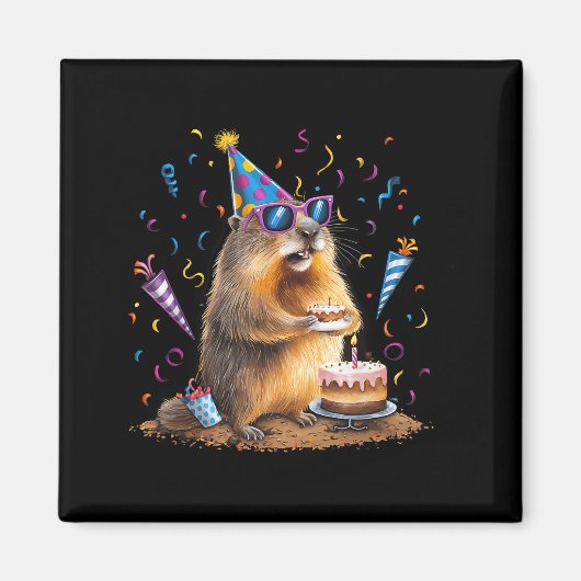 Prettig Groundhog-dag 12 feb grondhoeder met verja Magneet (Voorkant)