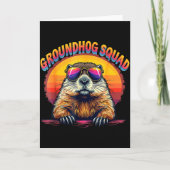 Prettig Groundhog-dag 2025 Grappige Groundhog-bend Kaart (Voorkant)