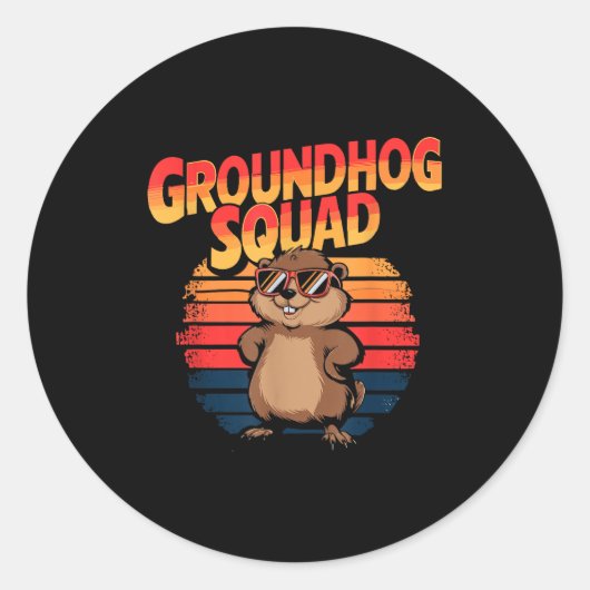 Prettig Groundhog Day 2025 - Grappige Groundhog Sq Ronde Sticker (Voorkant)