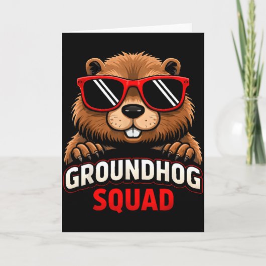 Prettig Groundhog Day 2026 Viering Grappige Ground Kaart (Voorkant)
