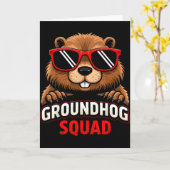 Prettig Groundhog Day 2026 Viering Grappige Ground Kaart (Gele Bloem)