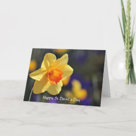 Prettig Gŵyl Dewi Sant Narcis Lentebloem Kaart