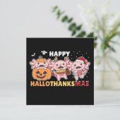 Prettig Hallothanksmas Axolotl Kerst Axolotls In Kaart (Staand voorkant)
