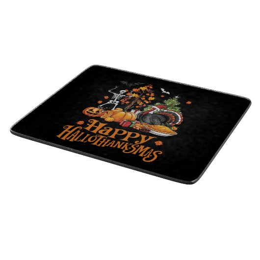 Prettig Hallothanksmas Fijne Halloween Thanksgivin Snijplank (Hoek)