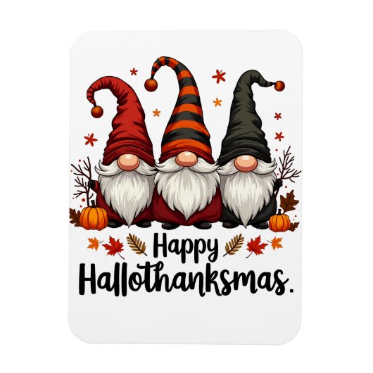 Prettig Hallothanksmas Halloween Kerstmis Kabouter Magneet (Verticaal)