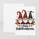 Prettig Hallothanksmas Halloween Kerstmis Kabouter RSVP Kaartje (Voorkant / Achterkant)