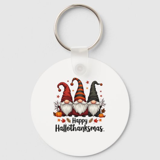 Prettig Hallothanksmas Halloween Kerstmis Kabouter Sleutelhanger (Voorkant)