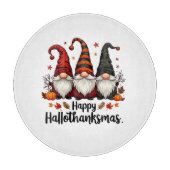 Prettig Hallothanksmas Halloween Kerstmis Kabouter Snijplank (Voorkant)