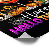 Prettig Hallothanksmas Halloween Thanksgiving Kers Poster (Hoek)