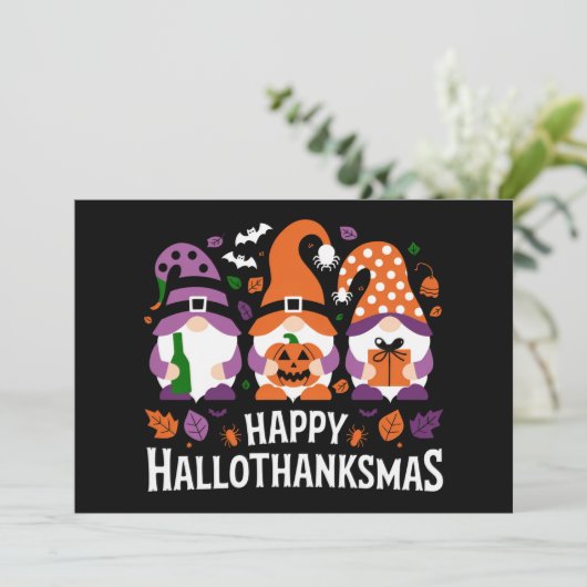 Prettig Hallothanksmas Kabouter Liefhebber Prettig Feestdagenkaart (Staand voorkant)