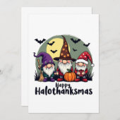 Prettig Hallothanksmas Kerstmis Halloween Kabouter Kaart (Voorkant / Achterkant)
