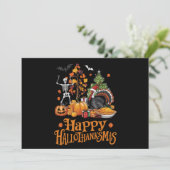Prettig Hallothanksmas Prettig Halloween Thanksgiv Feestdagenkaart (Staand voorkant)