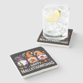 Prettig Hallothanksmis Kabouter Liefhebber Prettig Stenen Onderzetter (Zijkant)