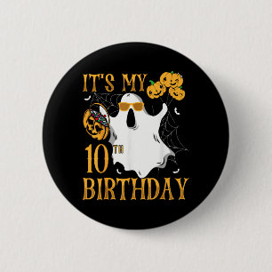 Prettig Halloween 10e Verjaardag Grappig 10 Jaar O Ronde Button 5,7 Cm