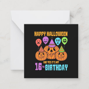 Prettig Halloween 16e verjaardag Notitiekaartje
