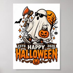 Prettig Halloween 2026 Geest met Zonnebril  Poster