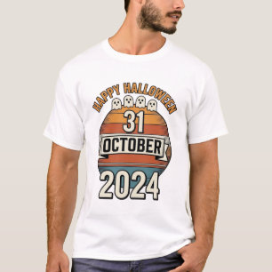 Prettig Halloween 31 oktober Vintage spook ontwerp T-shirt