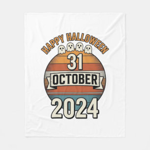 Prettig Halloween 31 oktober Vintage spookontwerp_ Fleece Deken