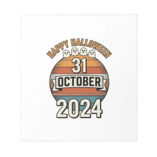 Prettig Halloween 31 oktober Vintage spookontwerp_ Notitieblok