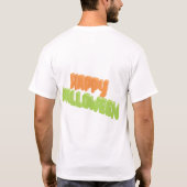 Prettig Halloween 3D-typografie ontwerp. T-shirt (Achterkant)