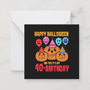 Prettig Halloween 40e Verjaardag Notitiekaartje