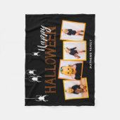 Prettig Halloween Aangepaste Fotocollage Spinnen Z Fleece Deken (Voorkant)
