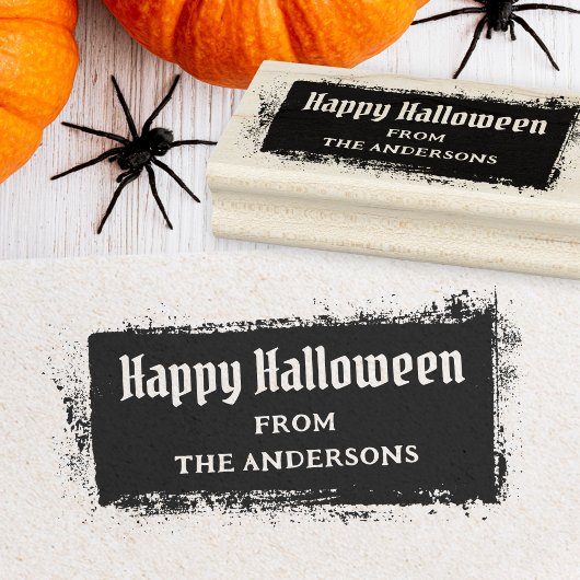 Prettig Halloween aangepaste naam vuile grunge Rubberstempel