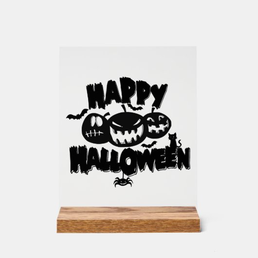 Prettig Halloween Acryl Bord (Voorkant)