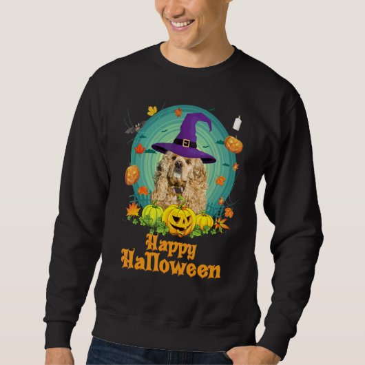 Prettig Halloween Amerikaanse Cocker Spaniel Hond Trui (Voorkant)