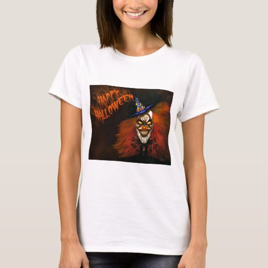 Prettig Halloween Angstaanjagende Clown T-shirt (Voorkant)