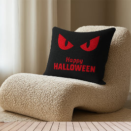 Prettig Halloween Angstaanjagende Starende Rode Og Kussen