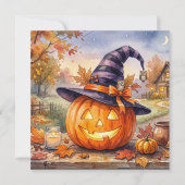 Prettig Halloween - Antieke Pompoen Kaart (Voorkant)