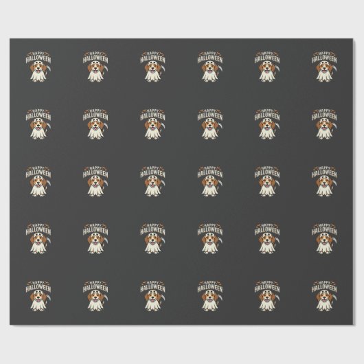 Prettig Halloween Beagle Hond Design_1 Cadeaupapier (Vlak)