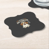 Prettig Halloween Beagle Hond Design_1 Kartonnen Onderzetters (Gekanteld)