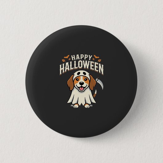 Prettig Halloween Beagle Hond Design_1 Ronde Button 5,7 Cm (Voorkant)