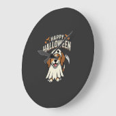 Prettig Halloween Beagle Hond Ontwerp_1 Grote Klok (Hoek)