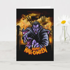 Prettig Halloween begraafplaats kaart